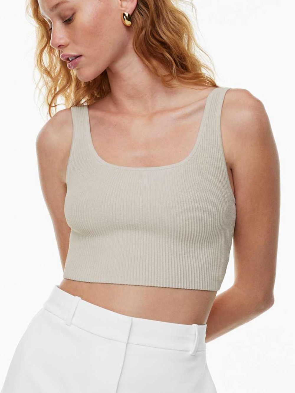 Aritzia Babaton Ribbed Square-Neck Crop Tank NWOT